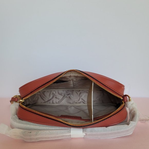 MICHAEL KORS Signature Logo Jet Set Charm Large East West Crossbody-Cinnamon⭐ - Picture 12 of 16